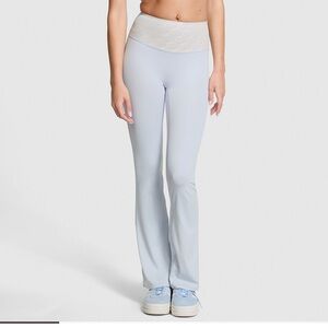 PINK Light Blue and Soft Cream Flare Leggings